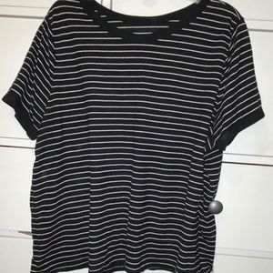 Plus Size Forever 21 Black & White Striped Tee
